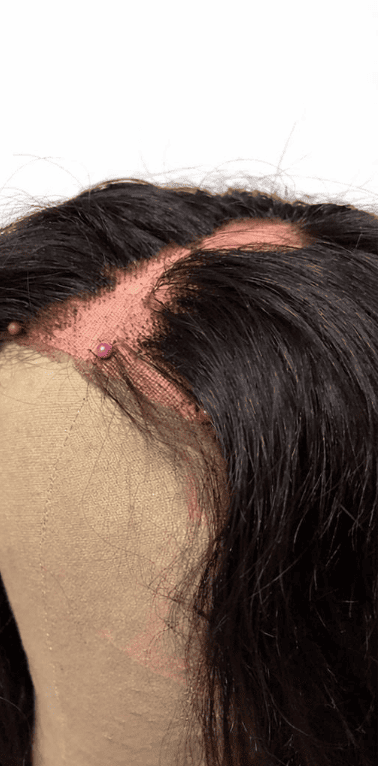 Avant réparation de closure/lace endommagée